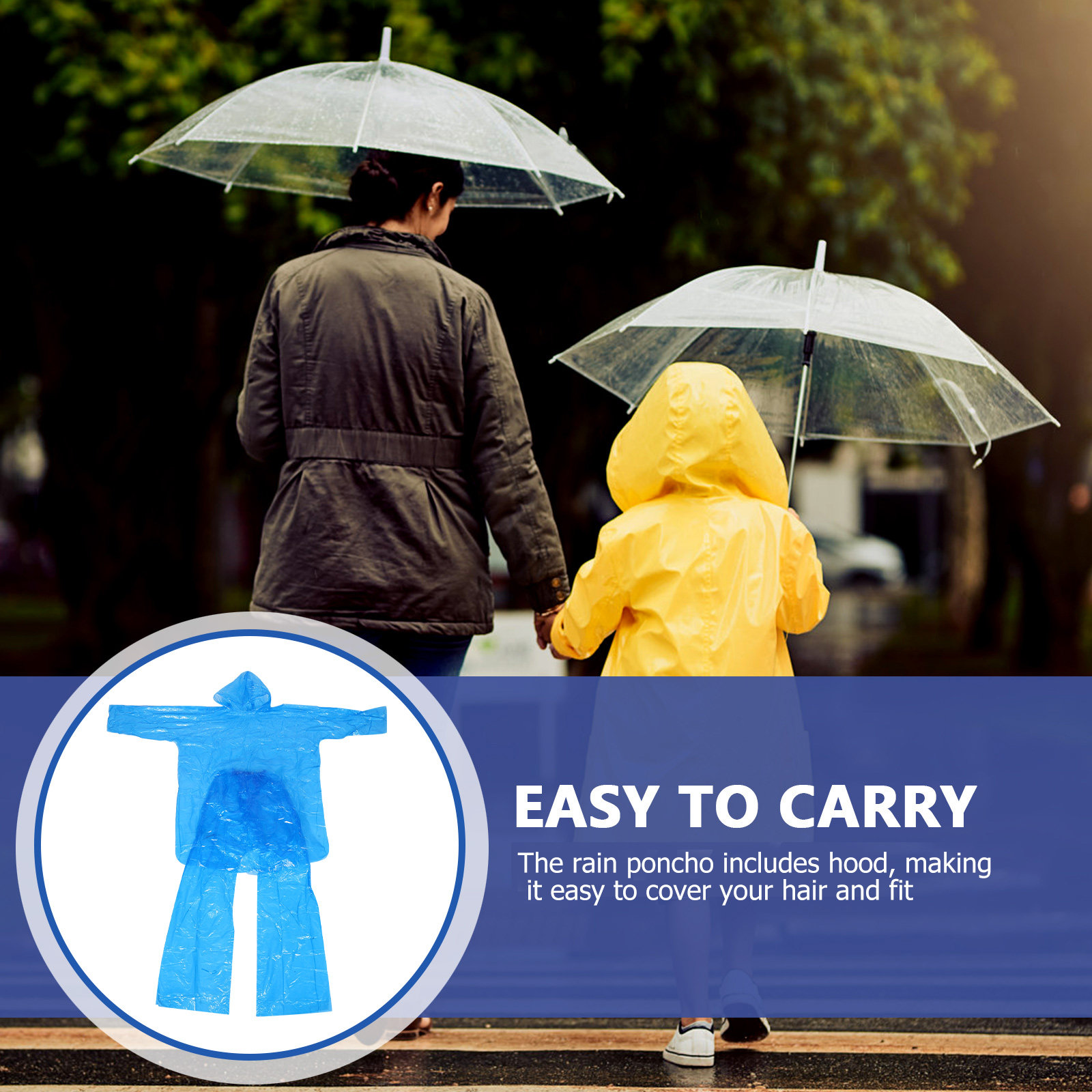 Transparent Rain Poncho Set Pl - огляд і ціна Emergency Poncho Rain